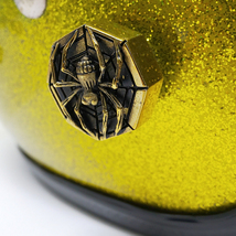RIDEZ ライズ ヘルメットアクセサリー スパイダー ゴールド ｜ドットボタンにつけるタイプ_画像5