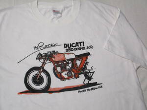 【DUCATI DESMO Tシャツ】希少 ◎ ホワイト 新品 M寸 L寸　検/ドカティ デスモ 