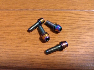 64チタンボルト　Ｍ5×16mm　虹色　ワッシャー付き　4本セット