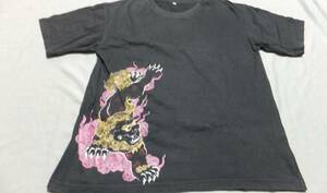 Amulet アミュレット 和柄 獅子 Tシャツ サイズ L