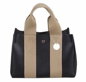  Mini tote bag 2way tote bag lady's shoulder bag inner bag attaching commuting bag IC card storage black 