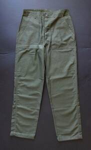 即決 70's ヴィンテージ デッドストック アーミー ベイカー パンツ サテン ボタンフライ 34 x 33 vintage army baker pants us army navy 