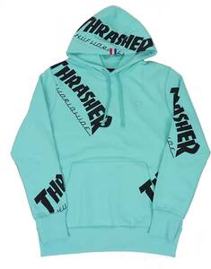 [並行輸入品] HUF THRASHER TDS ALLOVER HOOD ハフ スラッシャー プルオーバーパーカー (ミント) (M)