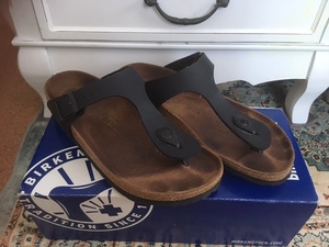 ビルケンシュトック BIRKENSTOCK ギゼ Gizeh トング サンダル ビルコフロー ブラック 黒 37 24cm 細幅