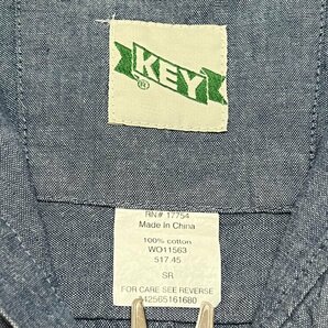 美品 KEY キー 半袖 ワーク シャンブレー シャツ / ストアブランド 90s 00sの画像3