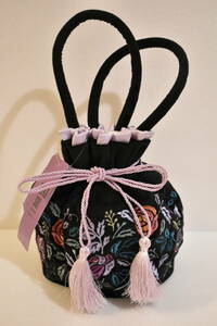 ANNA SUI Francfranc pouch bag black / tag attaching / pouch / unused / franc franc / Anna Sui / collaboration / embroidery 