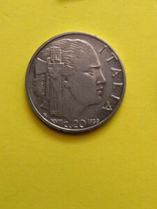 外国コイン　イタリア　(Rー２５８)　古銭　２０センテシミ硬貨　１９３９年