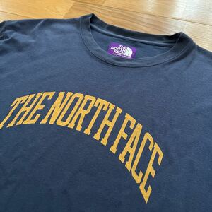 THE NORTH FACE PURPLE LABEL ノースフェイス パープルレーベル カレッジTシャツ メンズ レディース NT3259N サイズL ネイビー