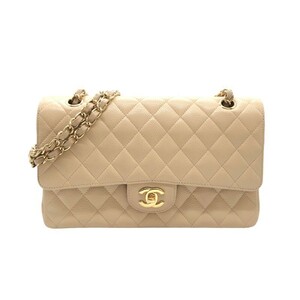 シャネル CHANEL マトラッセ25 A01112 ベージュ ゴールド金具 キャビアスキン ショルダーバッグ レディース 中古