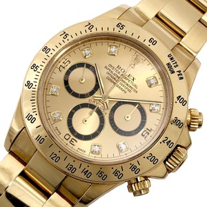  Rolex ROLEX Daytona обратный 6 X номер 16528G шампанское 8P diamond YG наручные часы мужской б/у 