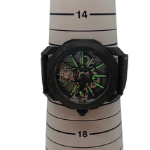 ブルガリ BVLGARI オクト ローマ 世界限定7本 103316 ブラック カーボン/レザー 腕時計 メンズ 中古_画像5