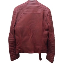 バルマン BALMAIN レザージャケット レッド レザー ブルゾン メンズ 中古_画像2