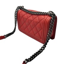 シャネル CHANEL ボーイシャネル25 レッド×SV金具 カーフ ショルダーバッグ ユニセックス 中古_画像2