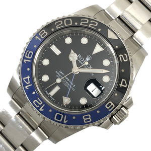 ロレックス ROLEX GMTマスター2 ランダムシリアル 116710BLNR ブラック文字盤 SS 腕時計 メンズ 中古