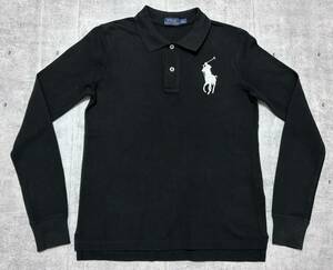  beautiful goods Polo Ralph Lauren big po knee deer. . polo-shirt long sleeve embroidery Logo black POLO RALPH LAUREN lady's .8244