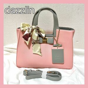 【dazzlinバック リボンスクエアバッグ ハンドバッグトートバッグショルダーバッグ】 ハンドバッグ