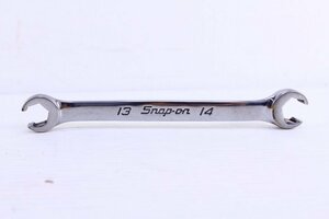 ●Snap-on スナップオン RXFMS1314B ダブルエンドフレアナットレンチ オフセット15° ハンドツール 13mm-14mm【10604669】