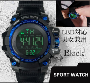  digital wristwatch sport wristwatch wristwatch clock digital type LED digital bicycle sport outdoor camp running blue 