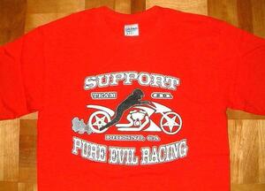 新品 本物 ヘルズエンジェルズ サポート 半袖 Tシャツ (Mサイズ/赤) ヘルズエンジェルス HELLS ANGELS フリスコ FRISCO FRESNO バイク