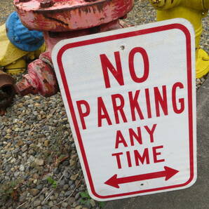 NO PARKING ロードサイン 反射板 駐車禁止 ヴィンテージ アメリカ 看板 道路標識 ガレージ USA（A-363）の画像8