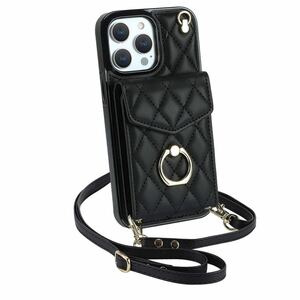 iPhone 13 pro max leather case iPhone 13 Pro Max shoulder case iPhone13 pro maxka Barker do storage shoulder .. black 