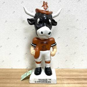 ★アメリカンアンティーク TEXAS LONGHORNS BOBBLE HEAD 1995年製コレクタブルエディション NFL アメリカンフットボール 首ふり人行