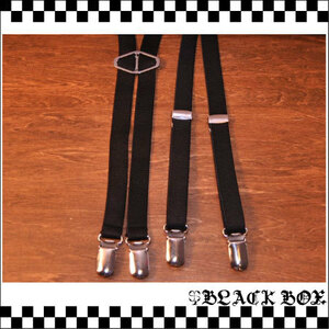 オリジナル BRACES ブレイセス SUSPENDER サスペンダー Oi SKINS PUNKS MODS SKA RUDEBOY オイ スキンズ パンク H型 H形 幅15mm ブラック