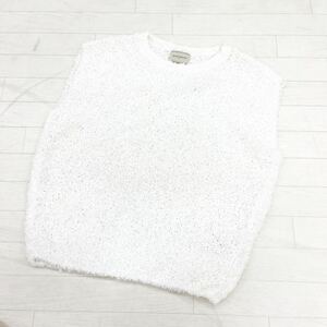 1161◎ UNITED ARROWS ユナイテッドアローズ トップス ノースリーブ カットソー ニット 透け感 ホワイト レディース