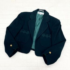 1167◎ TAKEO NISHIDA タケオニシダ トップス テーラード ジャケット カシミヤ 混合 長袖 刺繍 カジュアル グリーン レディース9