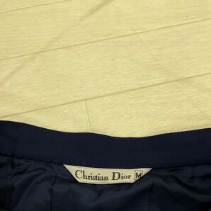 1145◎ Christian Dior クリスチャン ディオール パンツ ボトムス Aライン ロング丈 カジュアル 無地 ネイビー レディースMの画像4