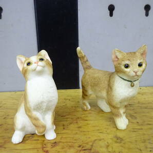 子猫の置物 陶器製 2個セット ネコ ねこ インテリア小物 可愛い子猫♪の画像1
