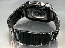 メタルブラックアップルウォッチバンド ステンレス カバー Apple Watch ケース 44mm 45mm メンズ　レディース 一体型ベルト series4~9_画像6