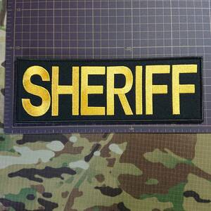 シェリフ　SHERIFF　黒　230×80ｍｍ　パネルパッチ　ワッペン