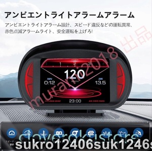 車載OBD2 メーター GPS+OBD+傾斜計モード マルチメーター スピードメーター タコメーター 障害診断 警告機能付き