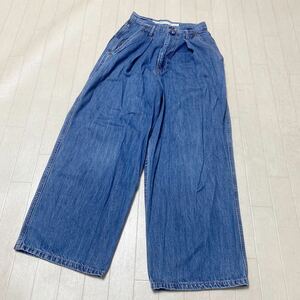 3632☆ niko and ... JEANS ニコアンド ボトムス デニム ジーンズ ワイドパンツ レディース S ブルー カジュアル