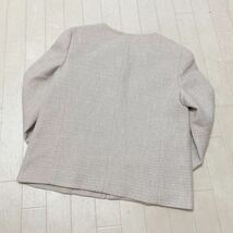 3642☆ BEAUTY&YOUTH UNITED ARROWS ユナイテッドアローズ ノーカラージャケット レディース M グレー ラメ_画像2