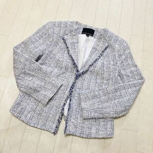 3646☆ BANANA REPUBLIC バナナリパブリック トップス ジャケット ツイードジャケット レディース 0グレー