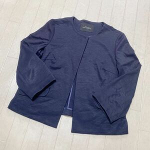 3655☆ UNITED ARROWS GREEN LABEL RELAXING トップス ノーカラージャケット レディース 38 ネイビー