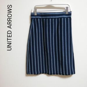 UNITED ARROWS　ストライプスカート　ネイビー　タイトスカート