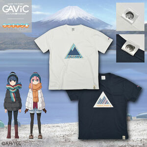 ◆新品 GAViC ガビック アニメ ゆるキャン△ 限定コラボ 2枚セット Tシャツ メンズ M ホワイト ネイビー 定価8,800円 キャンプ アウトドア