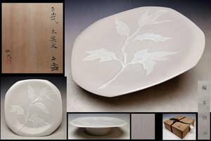 [.book@.. person himself work ]* human national treasure * white porcelain .. tree leaf writing pair attaching pot * also box .* super rare! *.: day root . work three north Song era. white porcelain . blue white porcelain repeated reality 