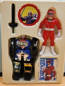 1996年 激走戦隊カーレンジャー ヒーローセット レッドレーサーRVロボ バッチ カード/ユタカ 検Carrangerフィギュア 戦隊ヒーローズ ソフビ