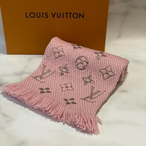 0546　LOUIS VUITTON ルイヴィトン マフラー エシャルプロゴマニア　シャインピンク　ライトピンク　シルバー　M70466　美品