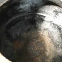FG0804-13-3-3 茶道具 風炉釜 銅蓋 蔵出し品 茶器 古民家 時代物 H19㎝口径10.5cm 80サイズ　_画像5