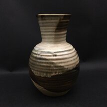 FG0904-22-3-3 薩摩焼 花瓶 花器 壺 壷 桃伯 共箱 H24.5cm口径8.5㎝ 80サイズ_画像2