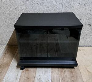 木製 テレビ台 2段収納 キャスター付 幅60cm×奥行45cm×高さ48cm 直接引取（東大阪）・自社配達歓迎