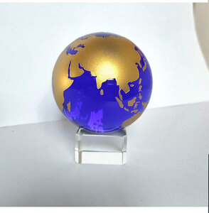 大人気　8cm クリスタルボール 大陸 地球 世界地図 地図 クリスタル インテリア オーナメント ガラス オブジェ 置物 小物 装飾 工芸品