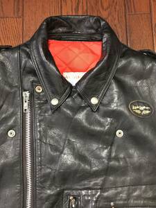 70s Vintage Lewis Leathers Lewis Leathers AVIAKITb long sBronx leather rider's jacket 42 black black Britain made England