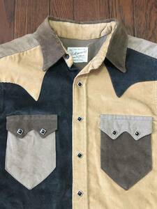 USA производства блокировка крепление Rockmountk Lazy образец вельвет рубашка в ковбойском стиле чай чёрный kau Boy America производства 