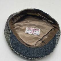 【KO747】Harris Tweed ハリスツイード Patchwork Baker Boy Cap ハンチング 100％ウール Sサイズ グレー ブラウン系_画像7